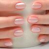 24 stk. Nude Press-on Negle til Kvinder, Korte Ovale Naturlige Klæbe-på Falske Negle, Glinsende Fuld Dækning Lim-på Falske Negle, DIY Manicure Forsyninger