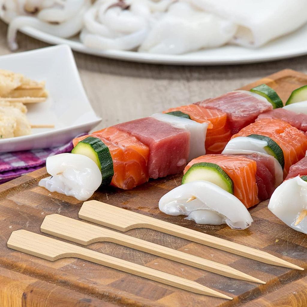 3.5 Inch Bamboo Skewers, 300 PCS Bamboo Paddle Wood Picks, Toothpicks for Appetizers, Cocktail Picks for Drinks, Food Picks, BBQ, Sandwich, Barbecue