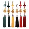 Chinese Style Gourd Car Hanging Decoration Rotatable Fu Character Gourd Tassels Car Rearview Mirror Charm Feng Shui Ornament Pendant Accessories