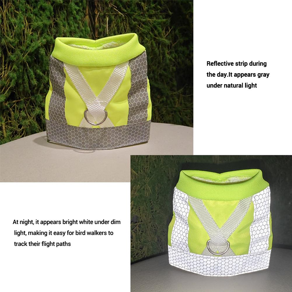 Vogelgeschirr und Leine, verstellbare Papageien-Fluggeschirrweste mit reflektierenden Streifen, wasserdichter Papageienanzug für Nymphensittiche, Wellensittiche
