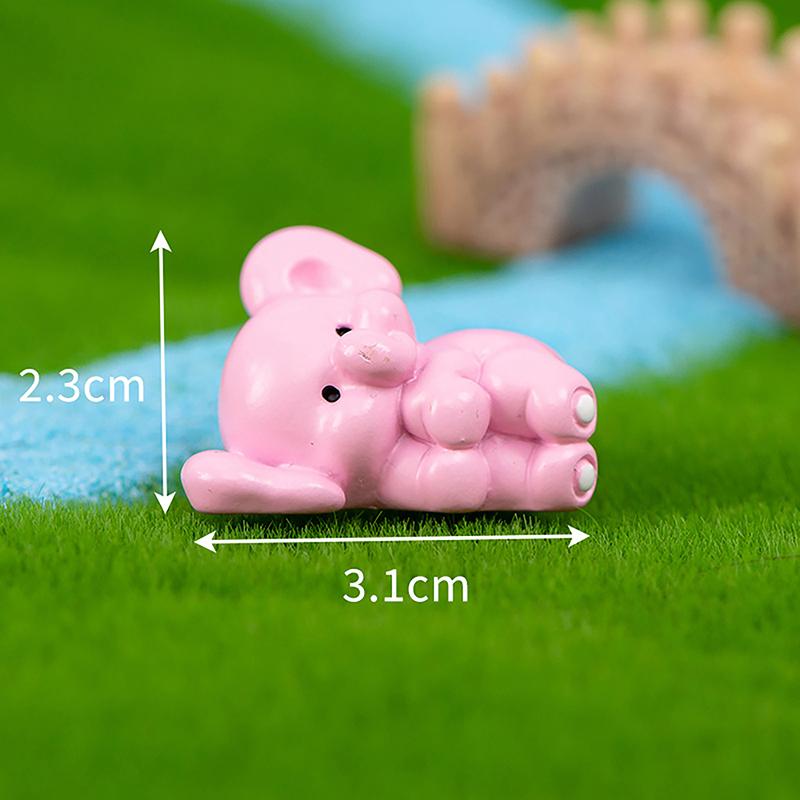 Mini Pink Elephant Ornament Cute Animal Figurine Dollhouse Micro Landscape Car Decoration Miniature Toy