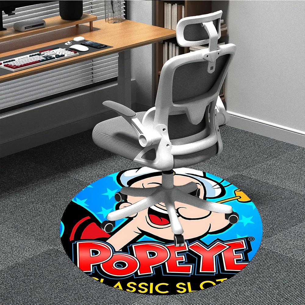 

1pc Popeye Office Round Area Rug, Under Office Chairs Bedroom Living Room Home Decor, Room Decoa1016075 80cm by 80cm