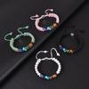 European & American Fashion Malachite Double-Layer Tree of Life Bracelet with Seven-Color Stones