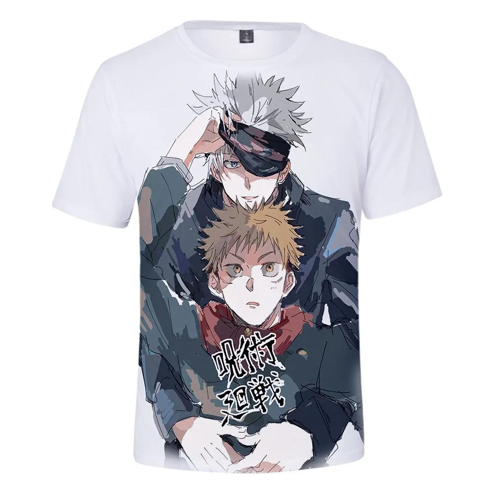 Summer Round Neck 3D Japanese Anime Jujutsu Kaisen Gojo Printed Top Fashionable Casual Short Sleeved Children's Boy T-shirts