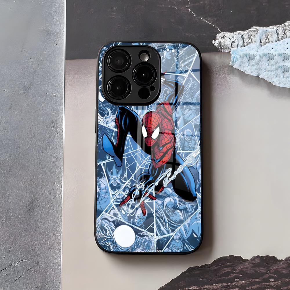 S-Spiders Cool Man Phone Case For IPhone 17 Air 16 E Pro Max 15 14 13 Mini 12 Pro 11 Max Plus Black Glass Cover
