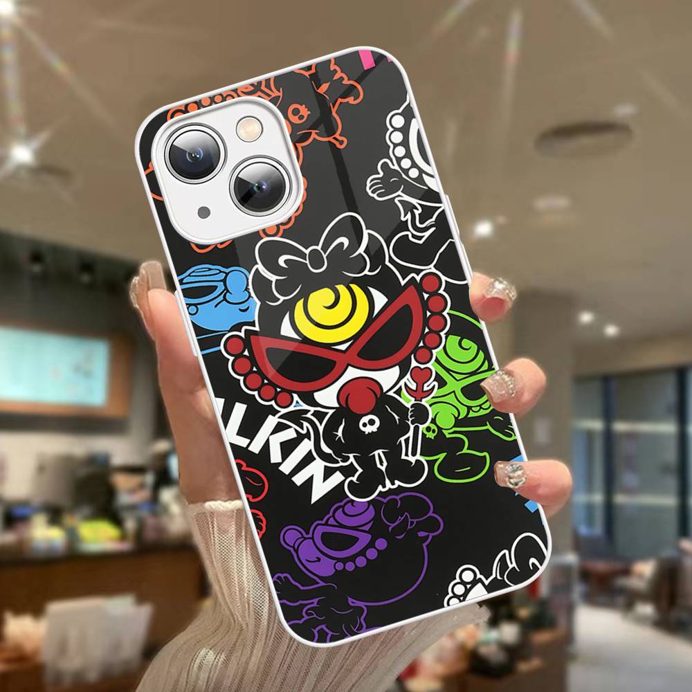 Japan Fashion H-Hysteric M-Mini For iPhone 14 13 12 Mini 11 Pro XS Max X XR 14 Plus Tempered Glass Cover