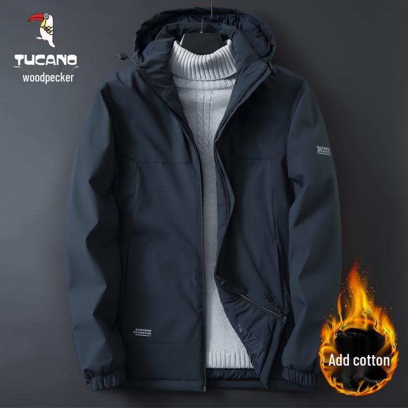 

Woodpecker Men’s Plus Size Hooded Winter Jacket – Cotton-Padded, Thick, and Warm Outerwear 2025. 5XL зелений/сірий колір