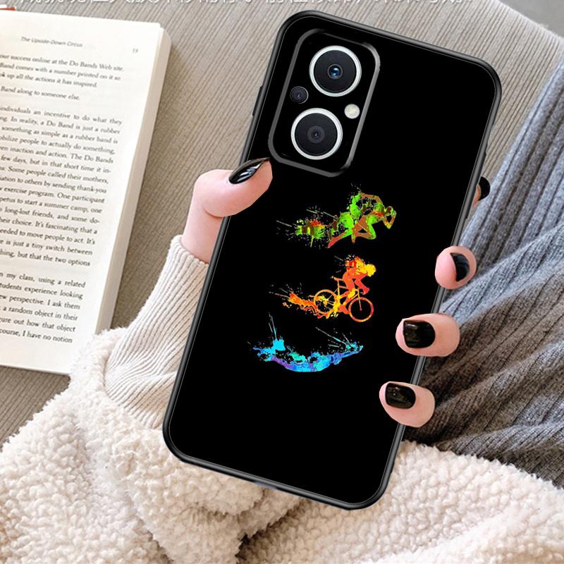 Bike Cycling Art Case For OPPO Reno 12F 12 13 11 F 8T 7 8 10 Pro OPPO Find X8 X6 Pro X3 X5 Lite Cover Fundas