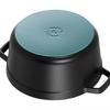 Staub Pico Cocotte, rund, Guss, emaillierter Topf, Kochgeschirr, Küchenutensilien, schwarz, 24 cm, 1102425, 3,8 l [Artikel]