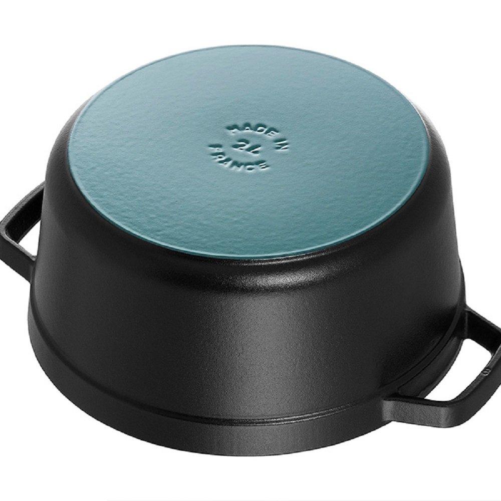 Staub Pico Cocotte Round Casting Esmaltado Panela Utensílios de Cozinha Preto 24cm 1102425 3.8L [Item]