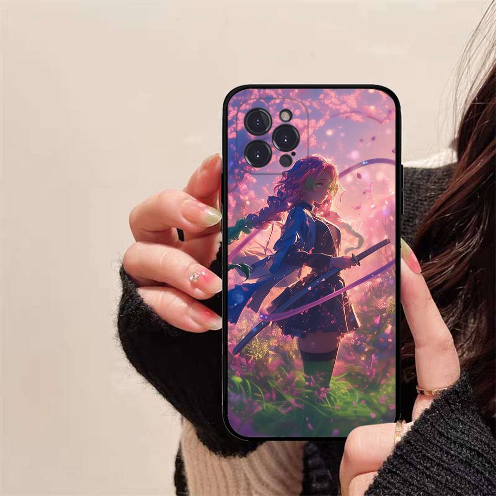 

Anime Demon Slayer Kanroji Mitsuri Phone Case Silicone Soft For Iphone 16 15 14 13 12 11 Pro Mini XS MAX Plus X Cover iPhone 15 plus