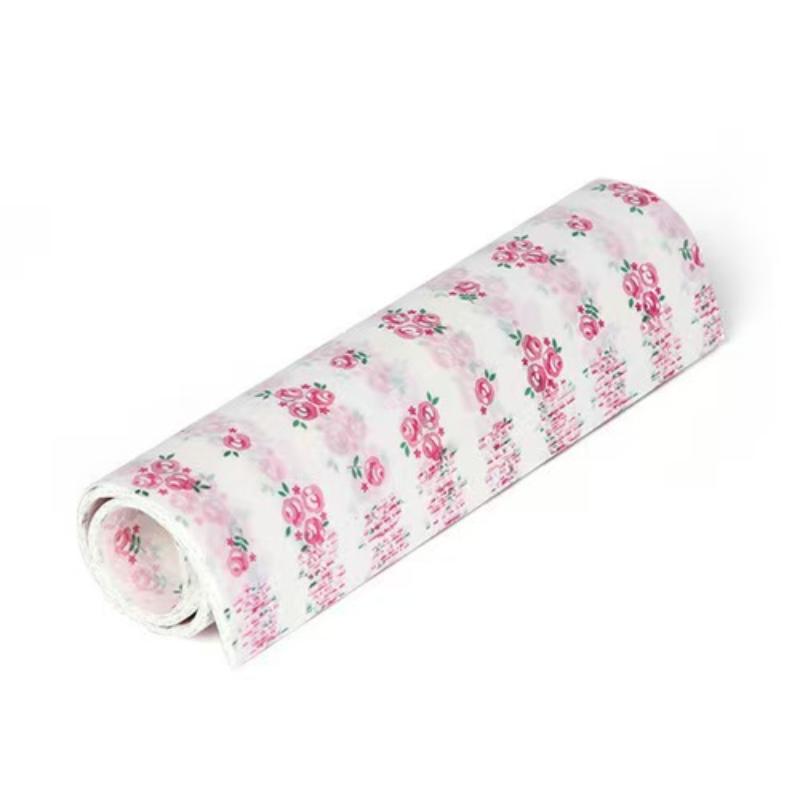 

50Pcs Colorful Patterned Greaseproof Paper Food Basket Liners Wax Paper For Baking Sandwiches Hamburgers Snack Basket Liners Rose
