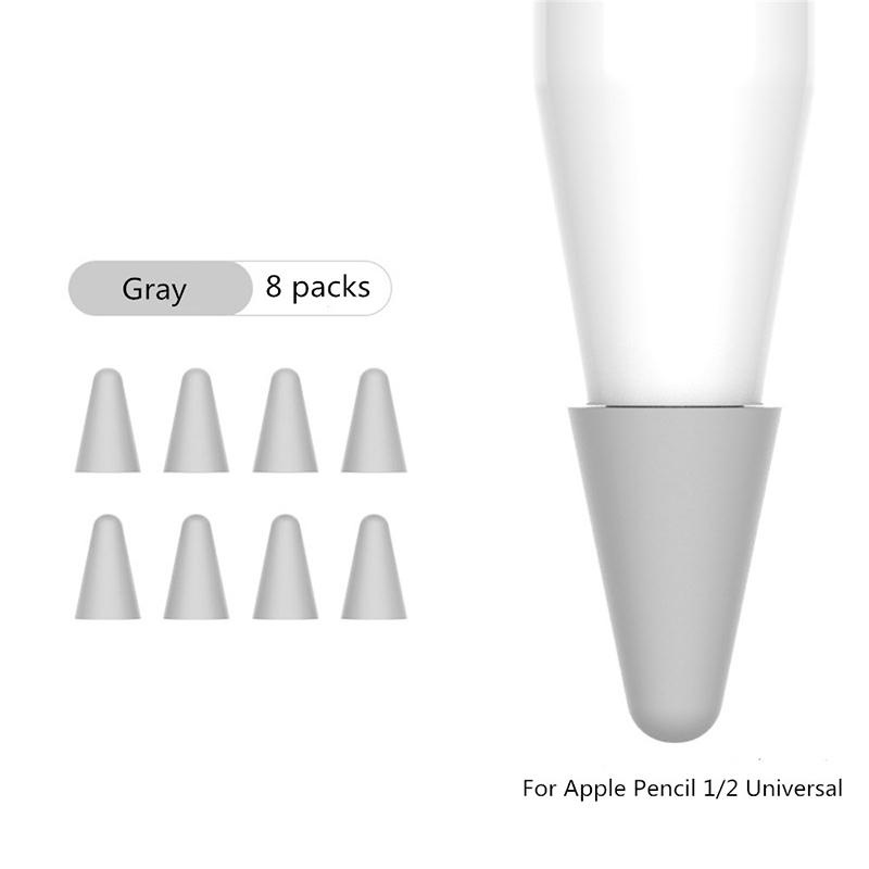 8pcs Soft Silicone Replacement Tip Case For Apple Pencil Touch Screen Stylus Pen Case Nib Protective Cover For Apple Pencil 1 2