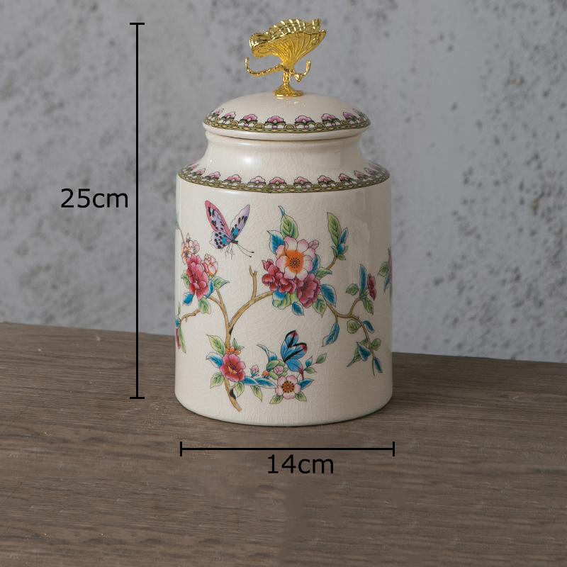 Flower and Bird Patterns Dragonfly Lid Storage Jars Dressing Table Ring Jewelry Box Round Cosmetic Jar Candy Pots Aroma Can