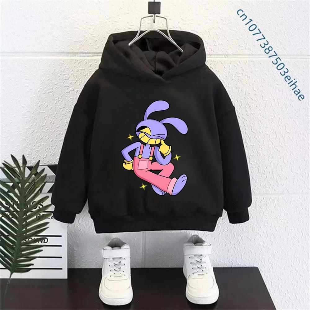 Y2K Vintage The Amazing Digital Circus Kinder Kapuzenpullover Langarm Cartoon Cosplay Kostüm Junge Mädchen Sport Außenmantel 140 black