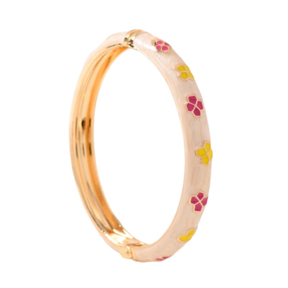 Enamel Vintage Cloisonne Bangle Traditional Women's Hand Bracelet Hollow Out Flower Bangle  Woman