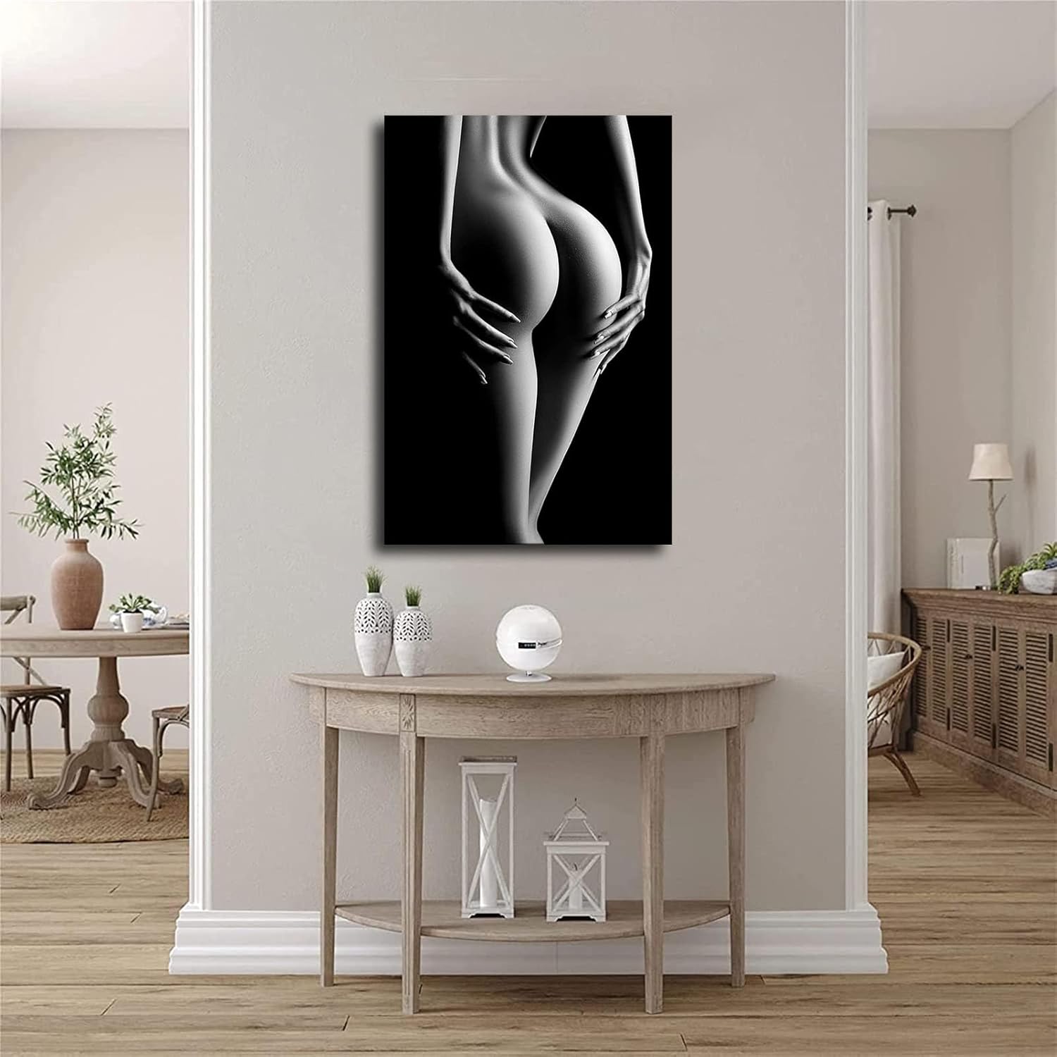 

Sexy Woman Painting Girl Posters and Prints Black and White Wall Art Canvas Pictures for Living Room Home Decoration (24×36inch-No Framed)