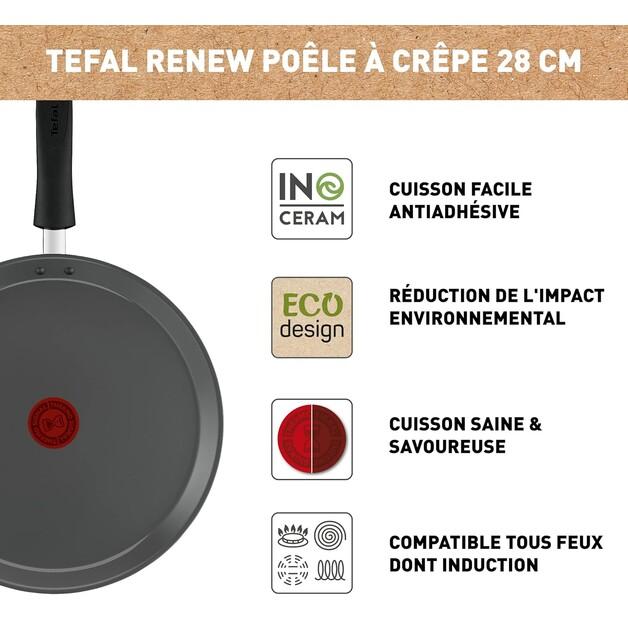 Сковорода Tefal C4253913 Renew для блинов 28 см
