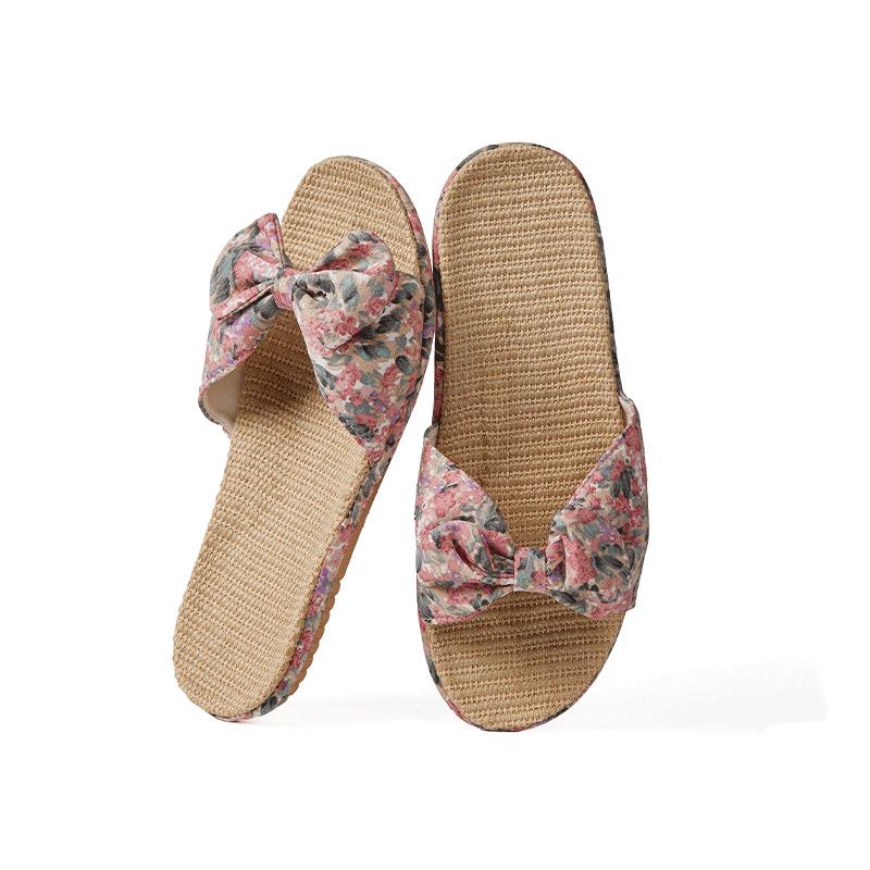 Pantofle pro hosty domácí pantofle čtyři roční období domů vnitřní tiché protiskluzové tkanina absorbující pot lněné pantofle dámské letní