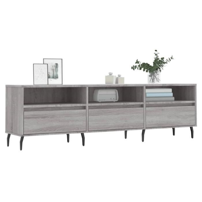 VidaXL Meuble TV sonoma gris 150x30x44,5 cm bois d'ingénierie 831298