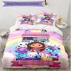 3pcs Duvet Cover Set (1*Duvet Cover + 2*Pillowcase, Without Core), Gabby's Dollhouse Print Soft All‑Season Bedding Set, Home Bedroom Decor Gift