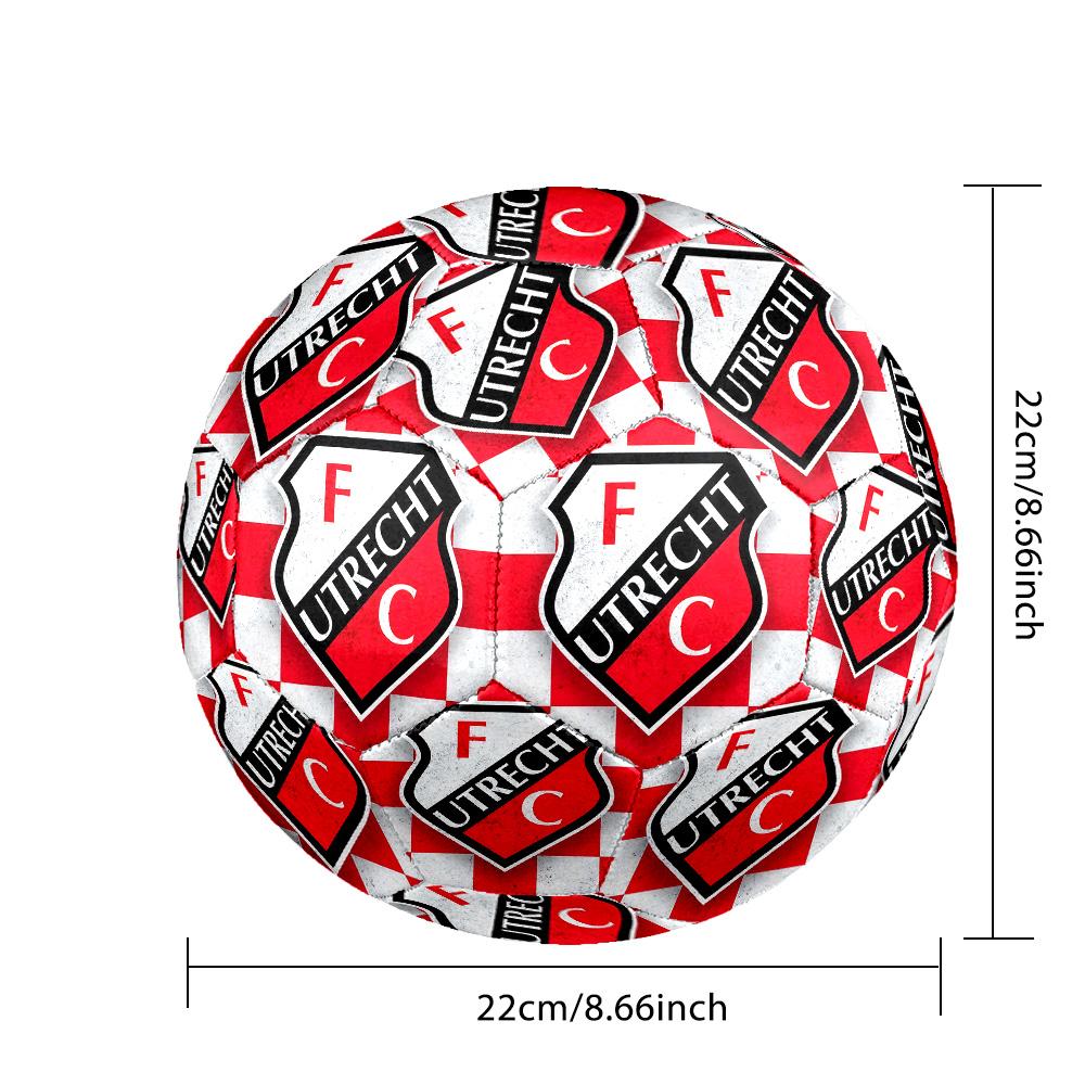 FC Utrecht Indoor Soccer Ball Colorful All Ages Machine Stitched PVC Competition Ready Durable High-Bounce