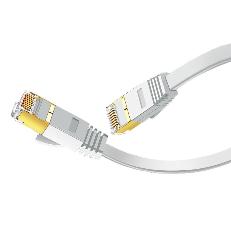 Ultra-Thin Cat 6 Gold-Plated Flat Network Cable, Oxygen-Free Copper Gigabit Patch Cord