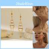 Gold 2023 Glamorous Plated Triangle Crystal Heart Tassel Earrings For Women