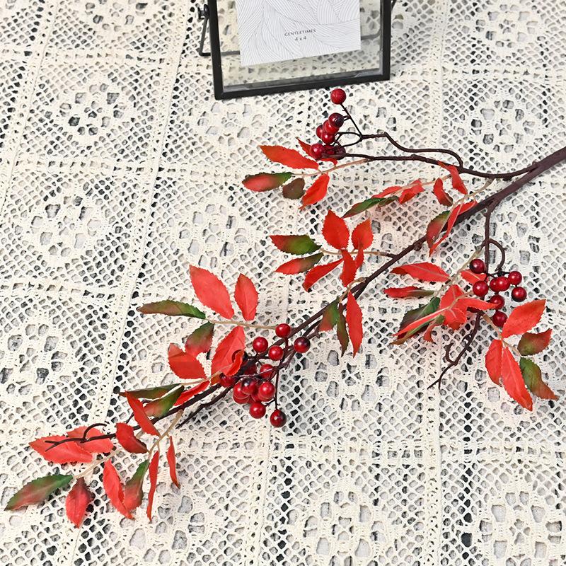 Simulation Nantian Bamboo Fruit Branch Single Simulation Flower Home Furnishing Living Room Ornament Engineering Soft Decoration Simulation Green Plan