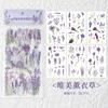 Floral PET Stickers Ins Aesthetic for Journaling Decoden DIY Scrapbook Girl Craft Supplies