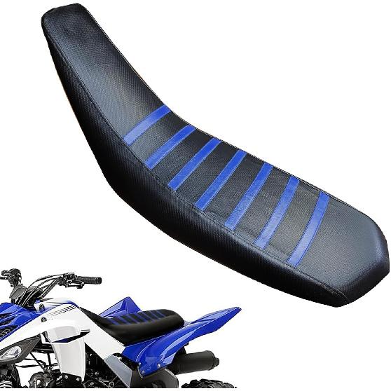 

ATV Seat Cover Non-Slip Soft Breathable Waterproof for Raptor 660 660R 2001-2005, High Elastic Leather Blue синій