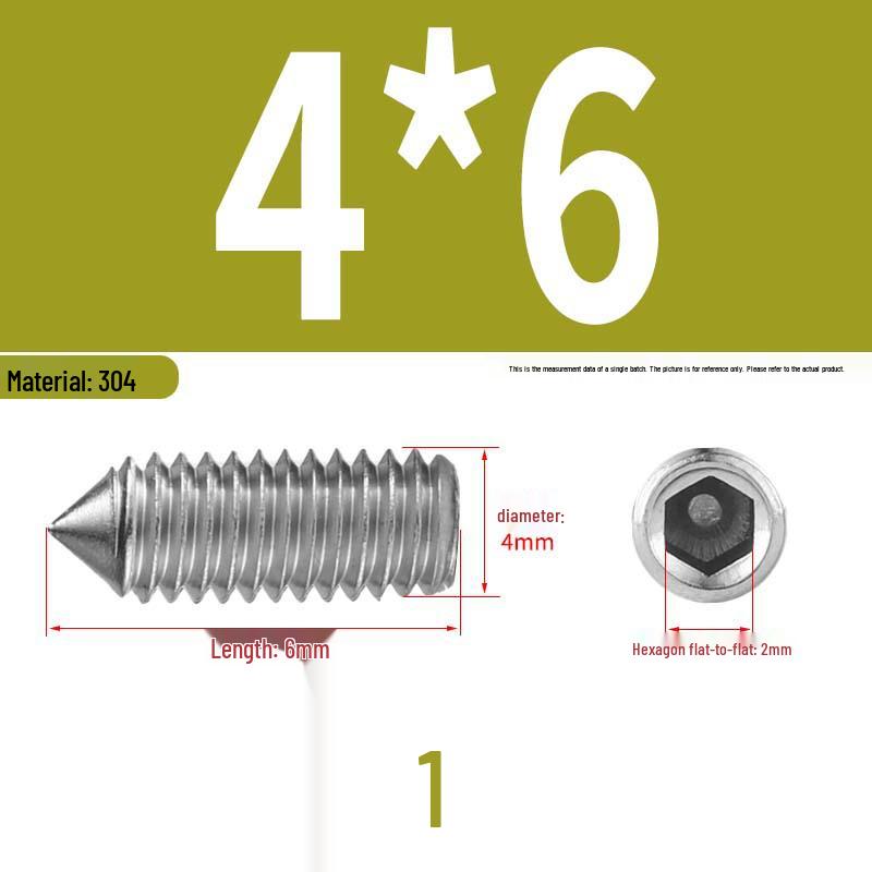 12.9 Edelstahl 304 Innensechskant Kegelspitze Gewindestift M2/M3