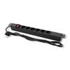Qoltec Power Strip PDU for 19'' RACK | 1U | 16A | 6xSCHUKO | 2m