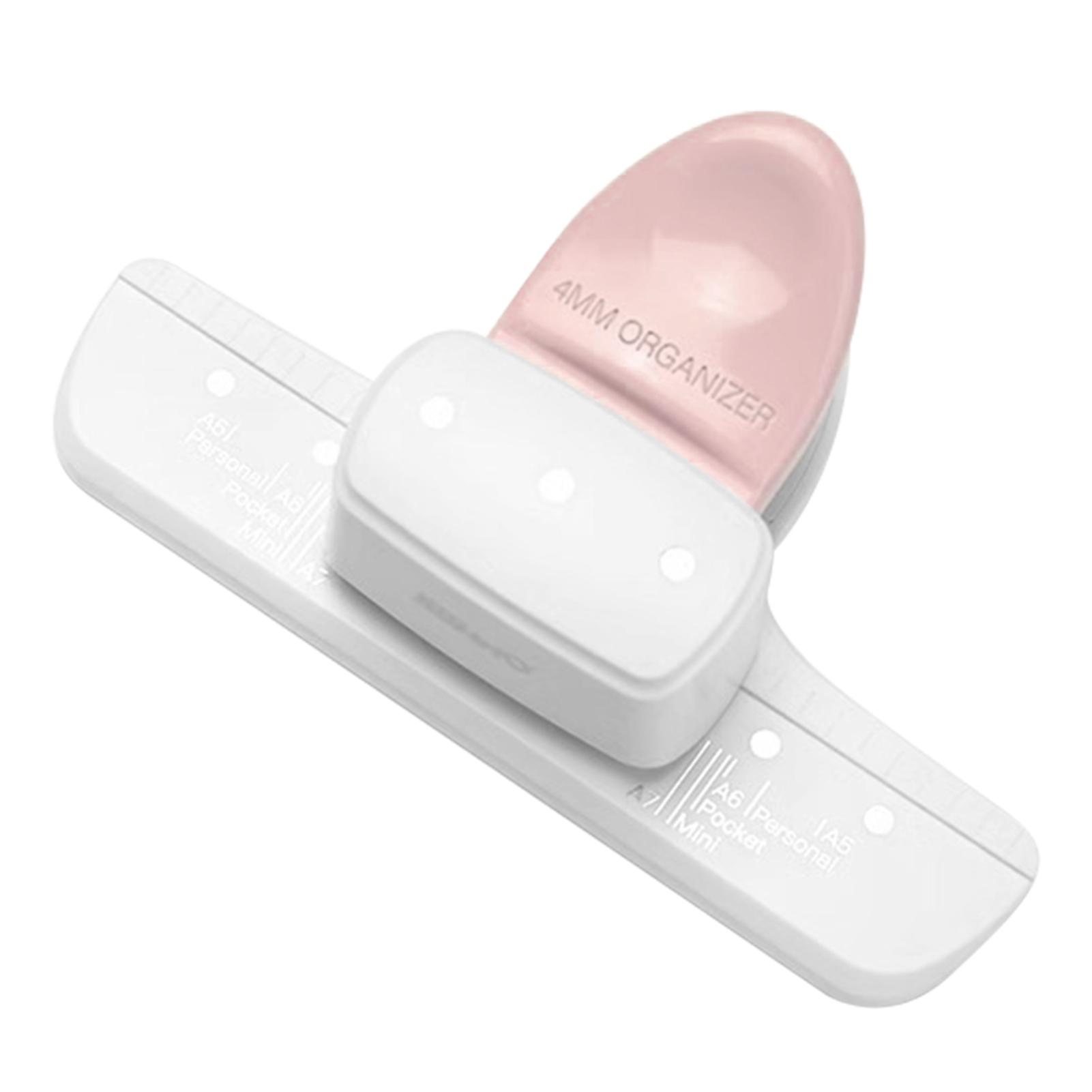 

3 Hole Loose Leaf Hole Punch for Daily Planner Notebook,Adjustable Paper Puncher for A5 A6 A7,8 Sheet Capacity,for Office School рожевий