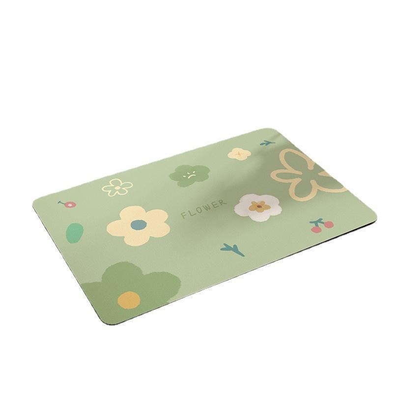Small Fresh Household Absorbent Mat Bathroom Floor Mat Cartoon Toilet Mouth Absorbent Foot Mat Toilet Non slip Mat Quick Dry