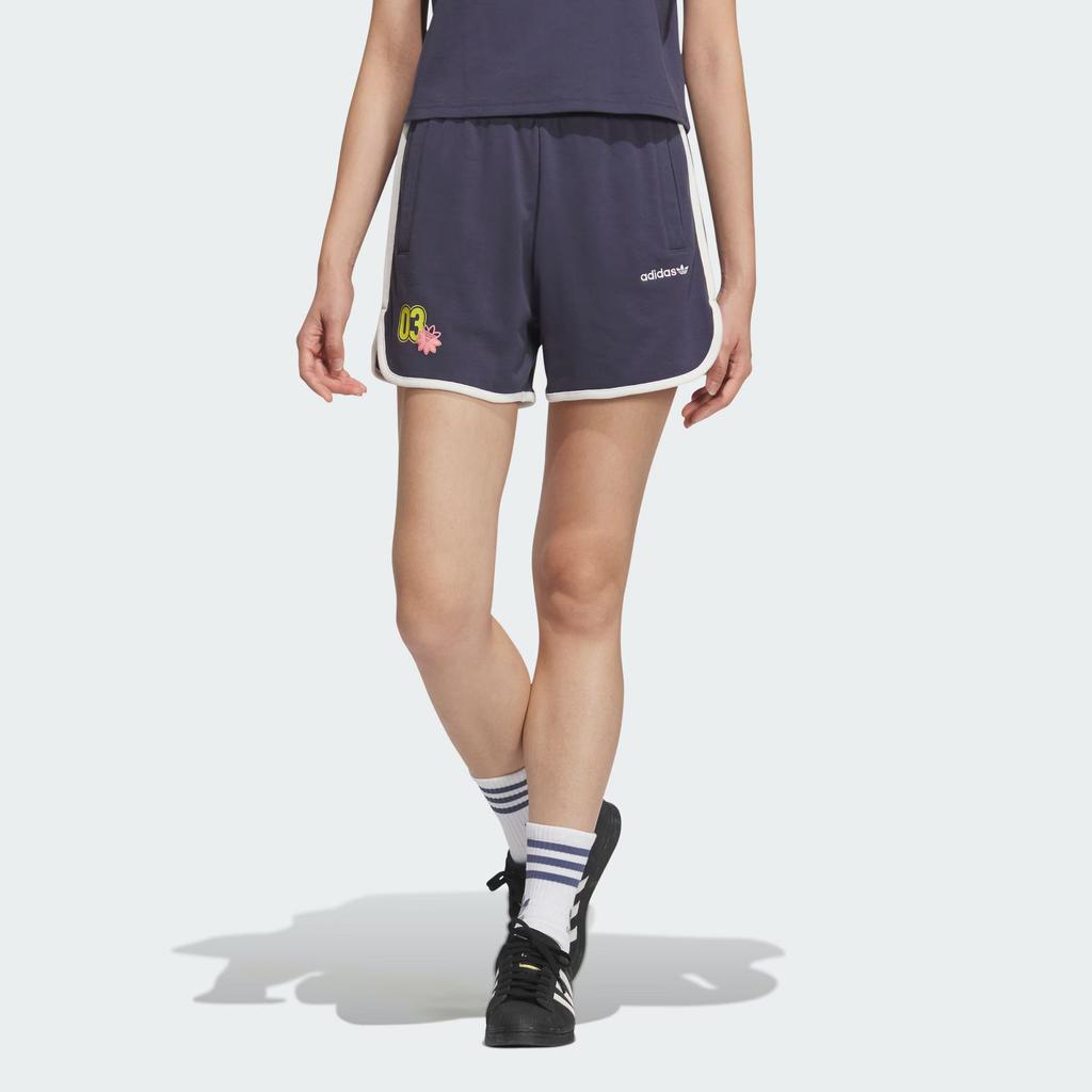 Adidas Originals Retro Camp Graphic Shorts Women Shorts Dark-Blue JX6572