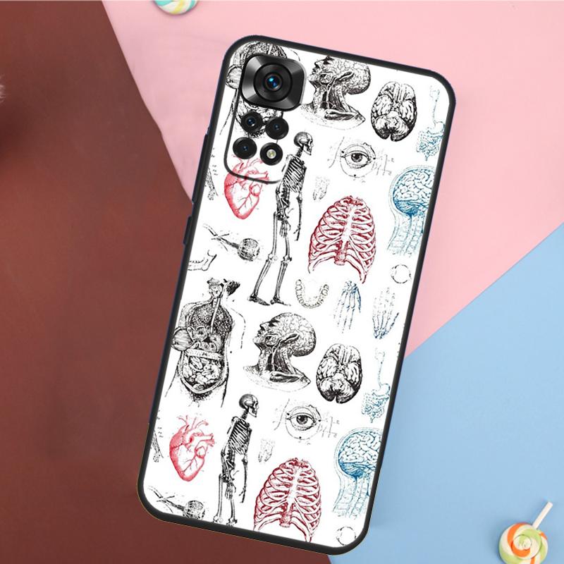 Medical Human Organs Brain Cover For Xiaomi Redmi Note 13 14 Pro 12 11 9 10 9S 10S 11S 12S Redmi 14C 10C 12C 13C Case