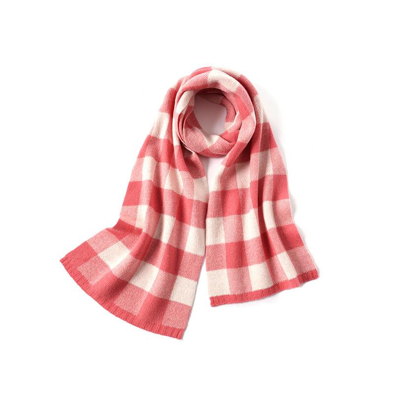 Pure wool scarf winter women's versatile plaid cute girl senior sense 2025 warm shawl scarf tide
