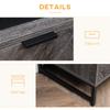 Bedside Table with Drawer and Shelf, Side End Table with Steel Legs for Living Room, Bedroom, Dark Grey