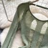 Abito lavorato a maglia senza schienale elegante scava fuori Abito da donna elegante a maniche lunghe sexy Mini abiti a matita Abito coreano sottile di moda di base sottile femminile 2024