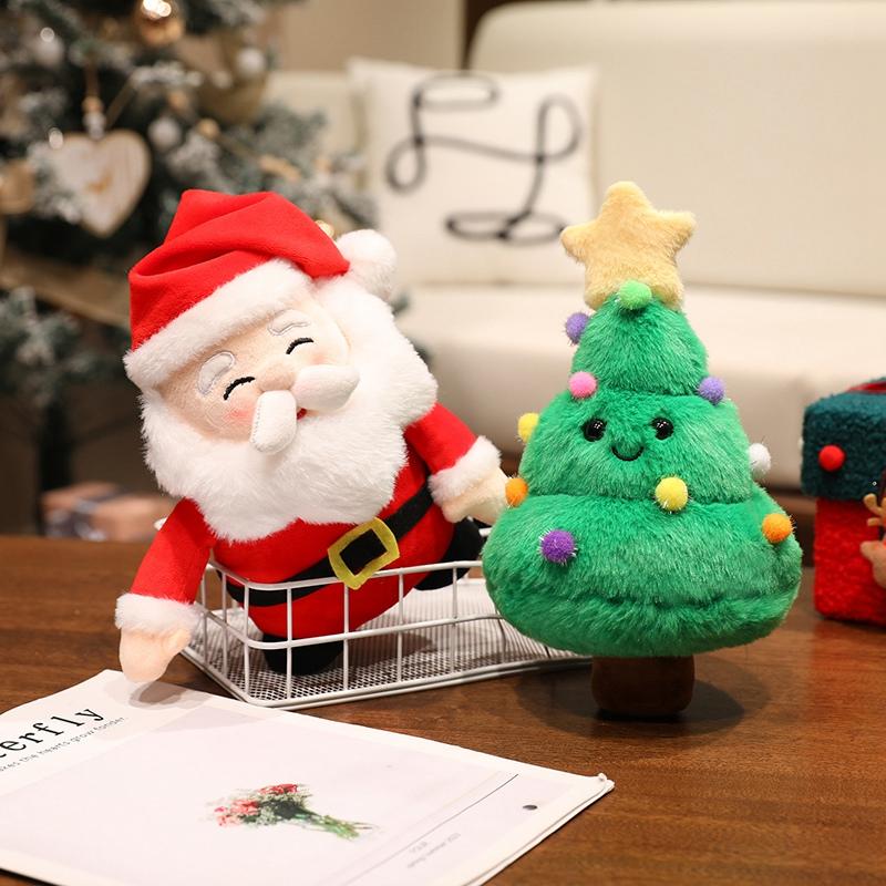 1pc Christmas Series Funny Plush Toys Santa Claus Snowman Gingerbread Man Elk Xmas Tree Christmas Decor Dolls