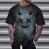 Summer Round Neck 3D Neon Graffiti Skull Graphic Print Top Fashionable Casual Short Sleeved Men's T-shirts