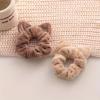 4 Pcs/Set Cute Plush Cat Ears Scrunchies Hair Ties Fluffy Ponytail Holder Hair Elastics Scrunchy Spiral Hair Ring Hair Accessory