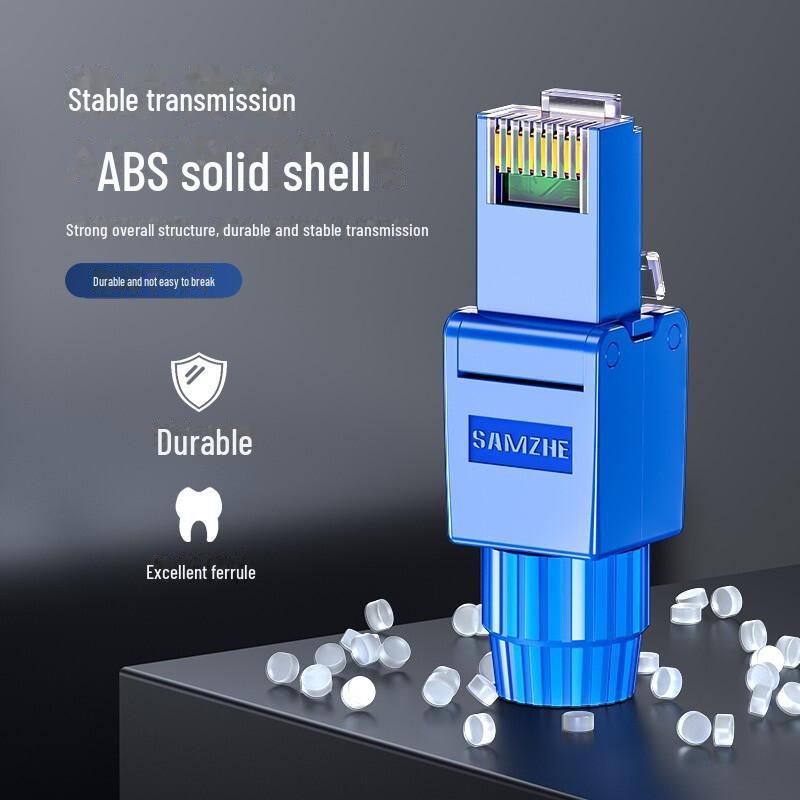Shanze High-Performance Gold-Plated Shielded RJ Connector CAT6A/7/8, 10G, No-Punch Crystal Head