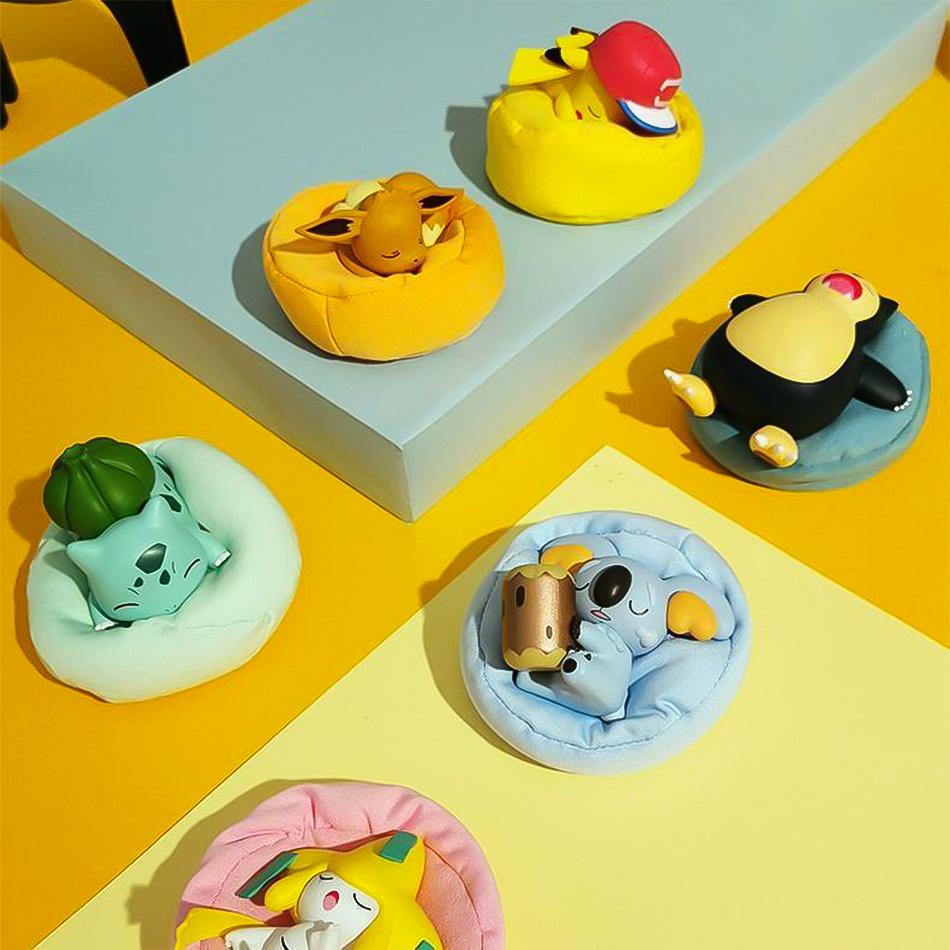 Toys 1-12pcs Pok É Mon Scale Ratio Model Figure 1-12 Pcs Pikachu Sleep Series Interior Hand Sleeping Position Gift Present for Sfriends