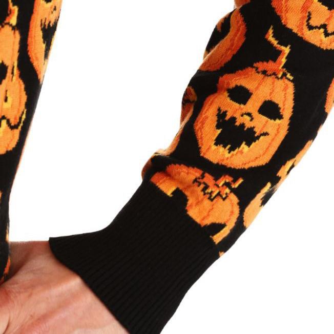 European and American Style Halloween Jumper Autumn Round Neck Loose Messy Women's Knitted Pullover