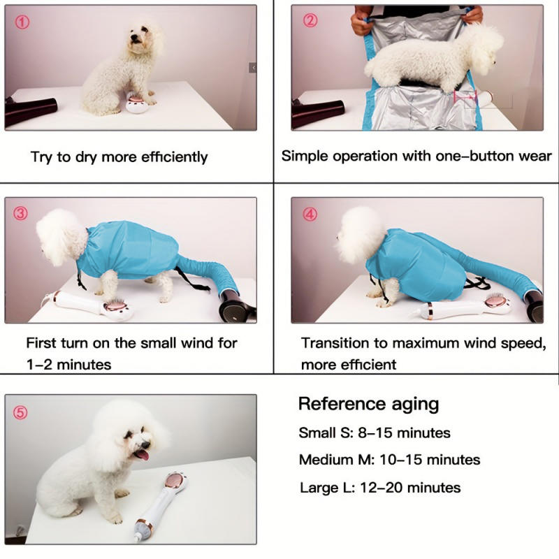 Foldable Pet Drying Bag Quick Drying Beauty Cat Dog Hair Dryer Bellows Grooming Bag Pet Supplies Pet Hair Drying Clothes