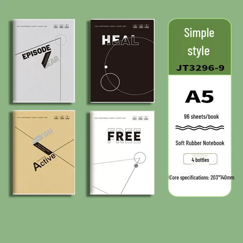 Soft Leather Student Notebook - A5/B5 Lined, Thick Cartoon Diary