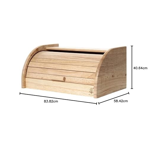 Fuji Boeki Bread Case, 33cm Wide X 23cm Deep X 16cm High, Natural Wood, Kitchen Storage, Bread Storage Case, Bonheur, 94381