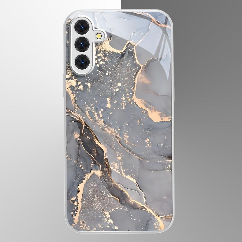 Texture-flowing gold-gray Electroplating glass Phone Case for Samsung GalaxyS26 S25 S24 S23 S22 S20FE Ultra Plus anti drop Cover